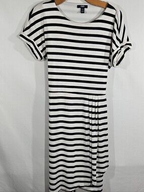 Chaps Ralph Lauren Striped Faux Wrap Dress
